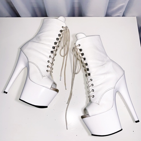 white stripper boots